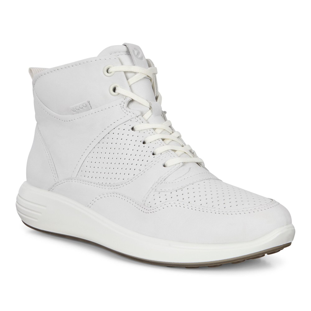ECCO Sneakersy Damskie - Soft 7 Runner Boots - Białe - YIQTFC-296
